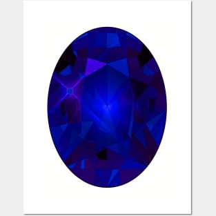 Blue and Purple Oval Shape Gemstone Posters and Art